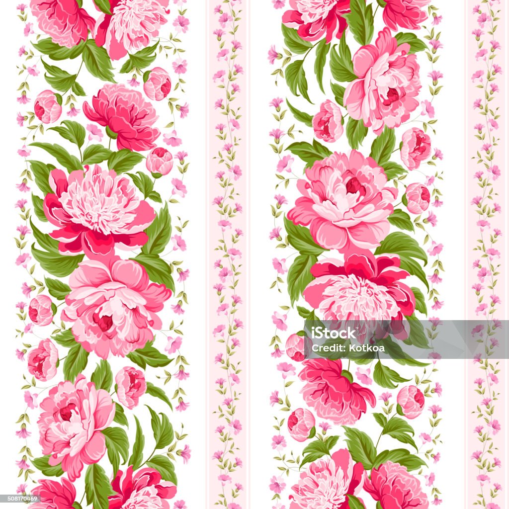 Luxurious invitation card. Luxurious invitation card of color peony flowers. Vector illustration. Border - Frame stock vector