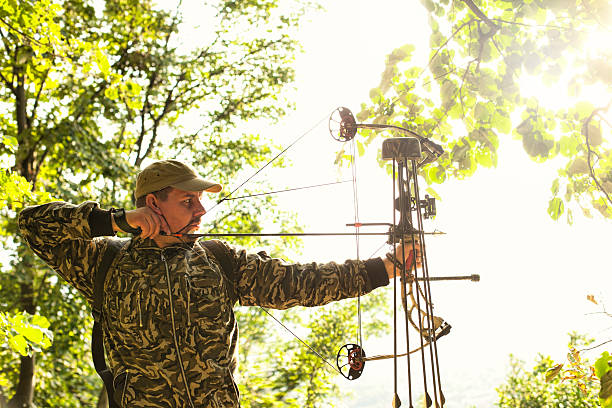 istock Profile of bowman with bow and arrow. 508171549