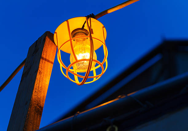 Unpleasant natural phenomenon: a flurry of insects spiraling around a glowing streetlight. The brilliant light serves as a beacon in the dark, casting a warm halo that accentuates the erratic motion of the insects. \nShot with Canon R5.