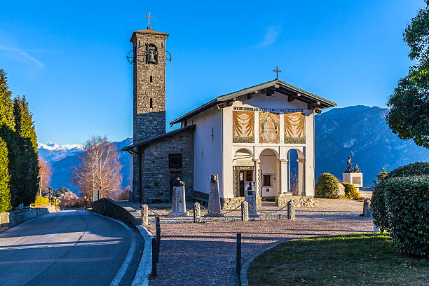 Ghisallo: sanctuary dedicated Madonna Protectress of cyclists stock photo