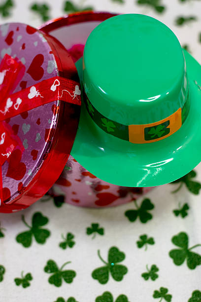 istock Leprachaun hat on valentines day box 508181334