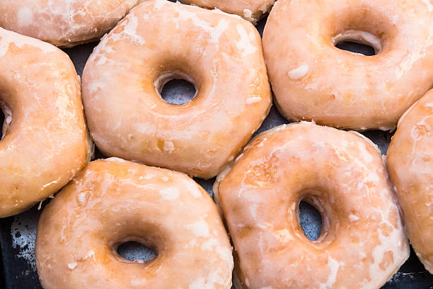 istock Tasty Breakfast Donuts In A Row 508181626