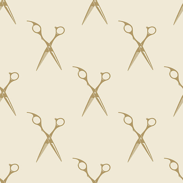 scissors pattern tile background seamless vintage barber shop symbol emblem - 剪髮師 插圖 幅插畫檔、美工圖案、卡通及圖標