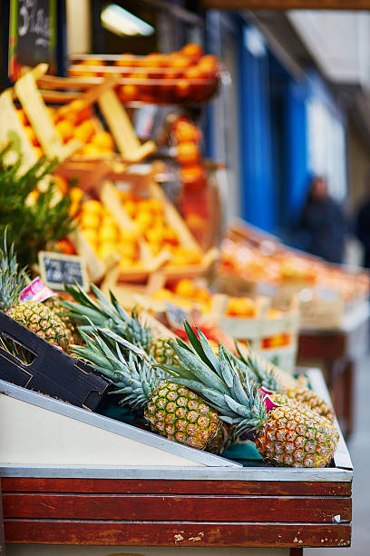 istock Fresh pineapples on Parisian farmer market 508182416