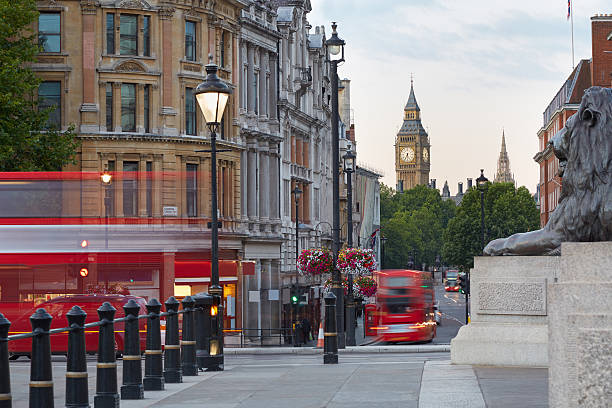 istock Big Ben with red London bus seen from Trafalgar square 508182910
