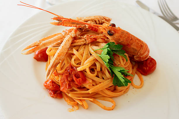 istock Pasta with tomato sauce and langoustines 508183137
