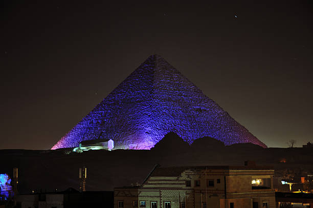 istock Pyramids of Giza at night 508183523