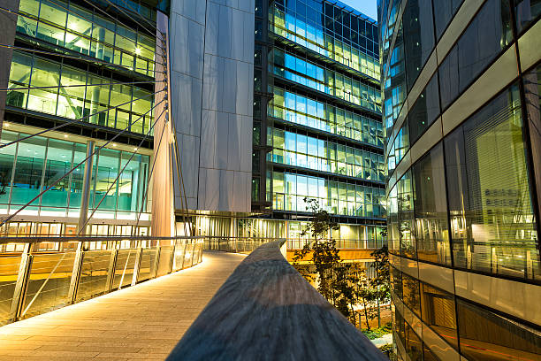 istock Elevated Walkway to Office Building at Dusk, La Defense, Paris 508184357