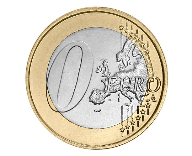 cero moneda euro - one euro coin fotografías e imágenes de stock