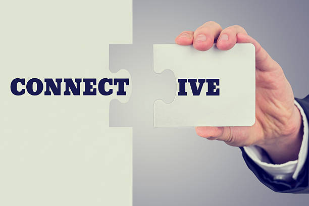 istock Puzzle piece to complete the word connective 508184625