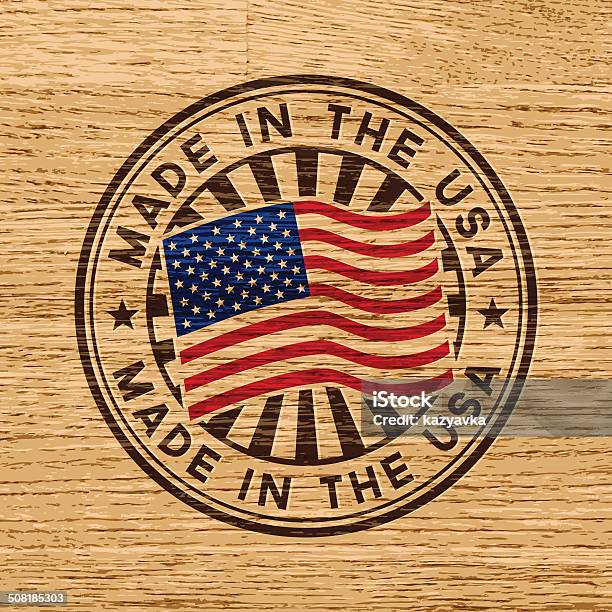 Made In The Usa Stamp On Wooden Background Stock Illustration - Download Image Now - Made in the USA - Short Phrase, Making, USA