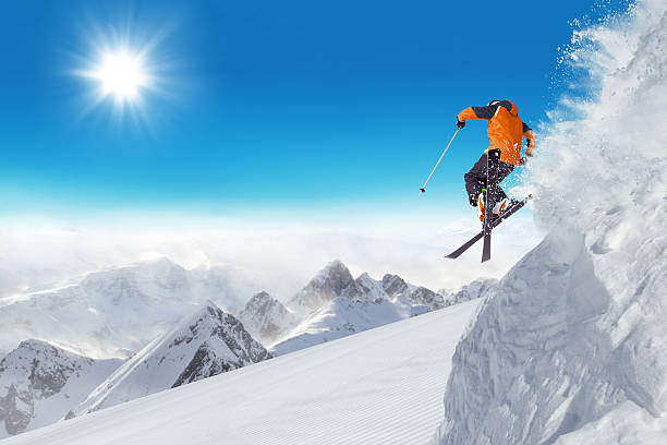 istock Jumping skier at jump 508185344