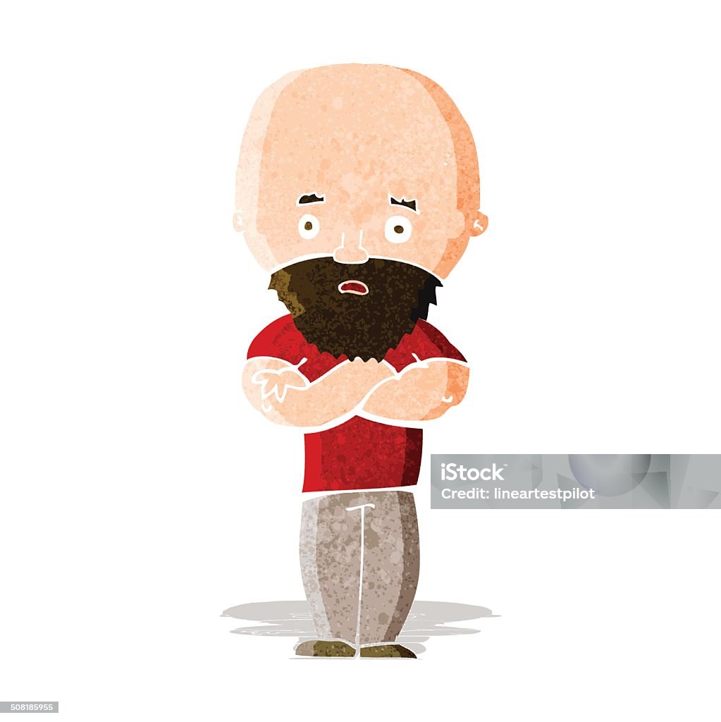 Cartoon Shocked Bald Man With Beard Stock Illustration - Download Image Now  - Adult, Beard, Cheerful - iStock