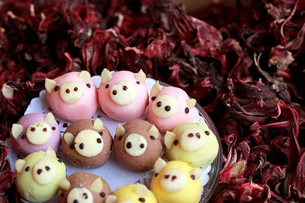 istock chocolates  pig snack - on dried okra. 508186353