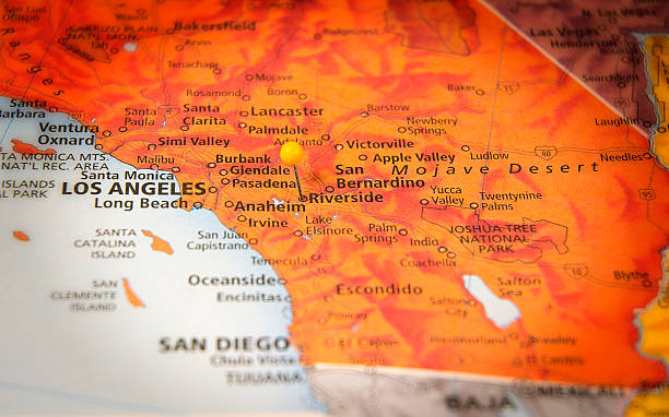 istock Riverside California Travel Road Map Macro And Mexican Border 508187842