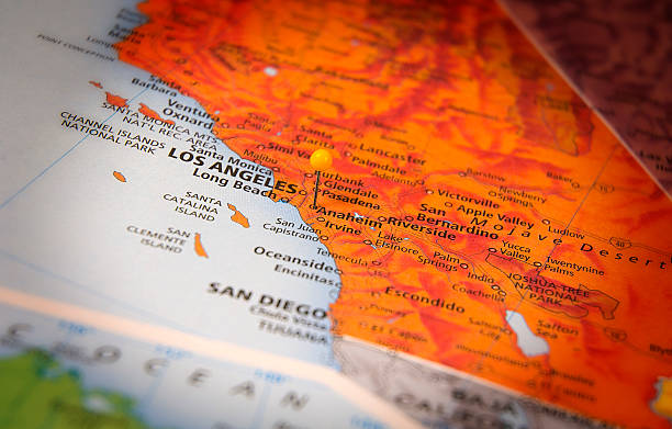 istock Anaheim California Travel Road Map Macro 508188542