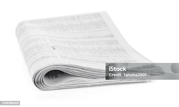 Newspapers Stack On White Stock Photo - Download Image Now - Newspaper, Advertisement, Article