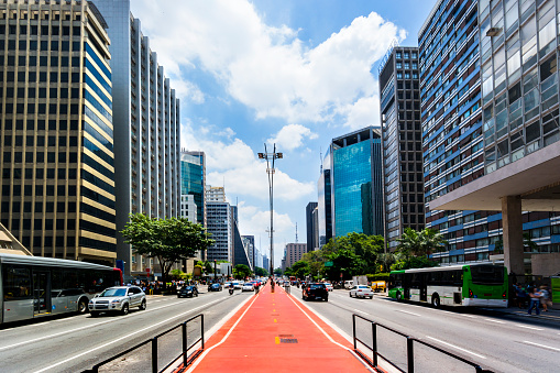 Photo of Paulista Avenue, in Sao Paulo city, Brazil. 