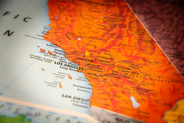istock Burbank California Travel Road Map Macro 508189336