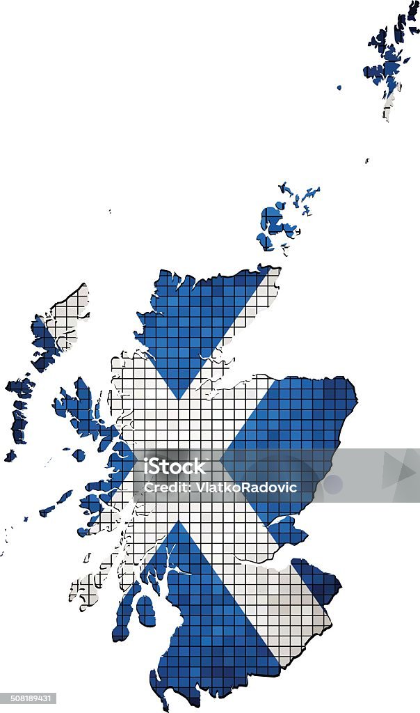 grunge mosaico del mapa de Escocia - arte vectorial de Escocia libre de derechos