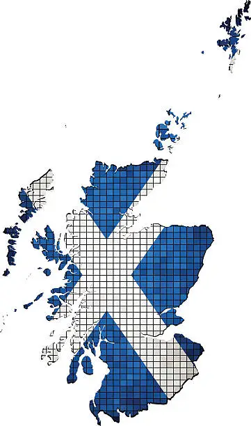 Vector illustration of Scotland map grunge mosaic