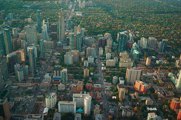 istock aerial view of downtown Toronto, evening light 508191302