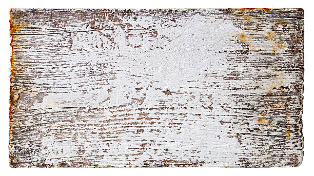 istock Old piece of white weathered wood board. 508196273