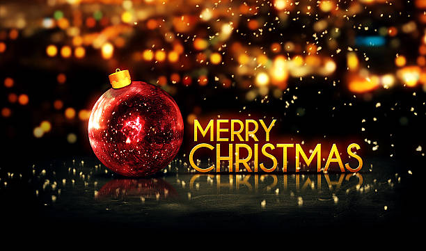 istock Red Gold Merry Christmas Bokeh Beautiful 3D Background 508197793