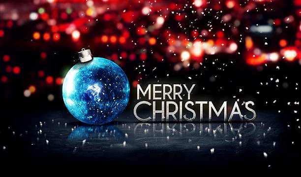 istock Blue Silver Merry Christmas Bokeh Beautiful 3D Red Background 508198041