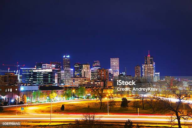 Downtown Denver Colorado Stock Photo - Download Image Now - Denver, Night, Colorado