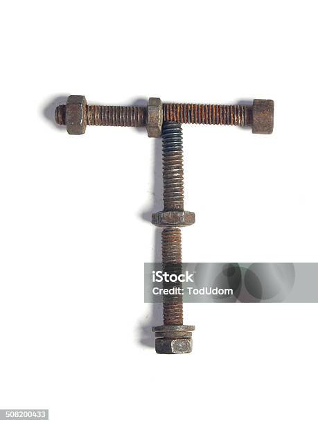 Rush Bolt Character T Stock Photo - Download Image Now - Alphabet, Bolt - Fastener, Construction Industry