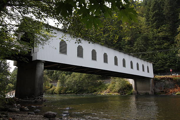 istock Historic Belknap Covered Bridge McKenzie River Oregon Full Length 508200537