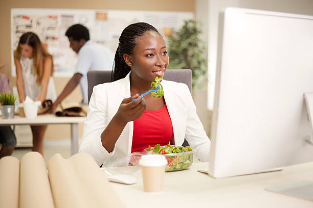 Relaxed at work stock photo