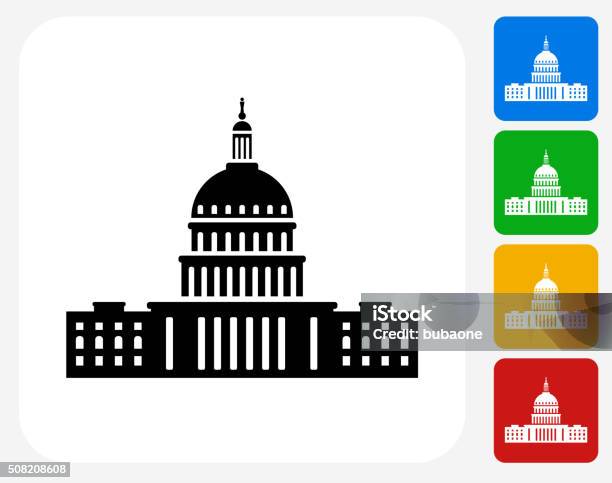 Congress Icon Flat Graphic Design Stock Illustration - Download Image Now - Congress, Vector, Icon Symbol