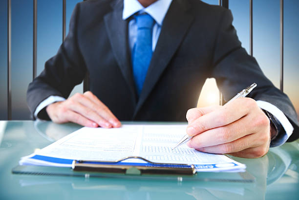 istock Businessman Signing Application Form Suit Concept 508208614