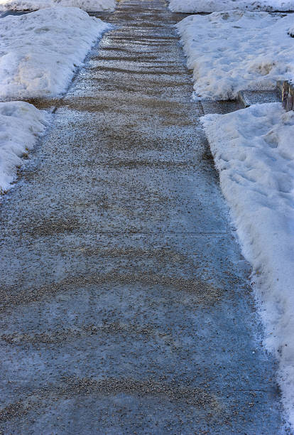 istock Icy sidewalk and gravel 508209732