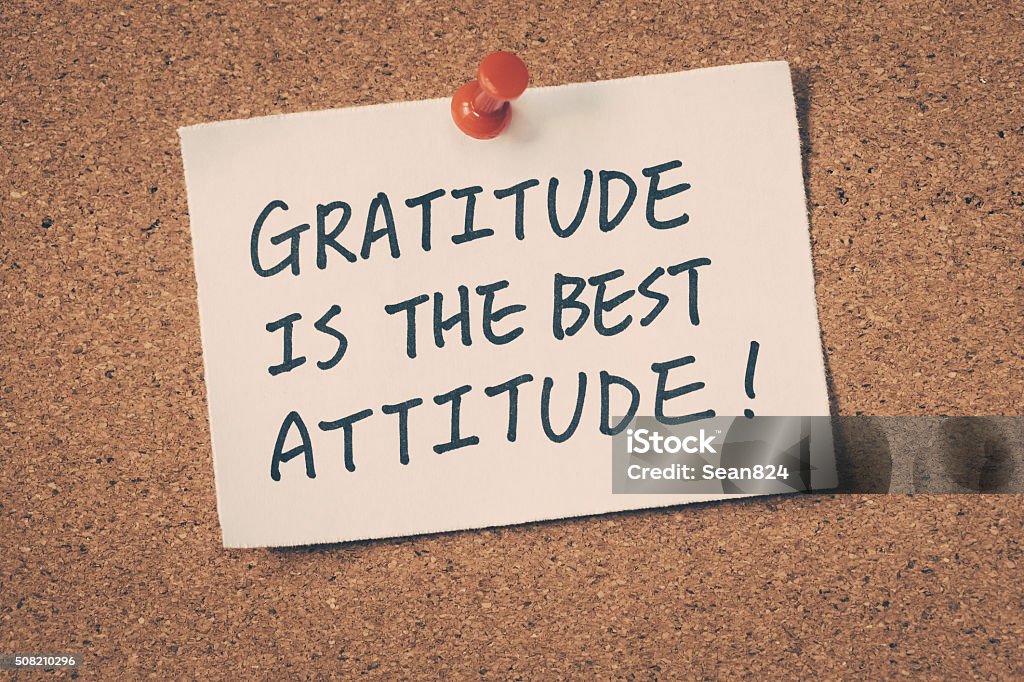 Gratitude Gratitude is the best attitude Adhesive Note Stock Photo