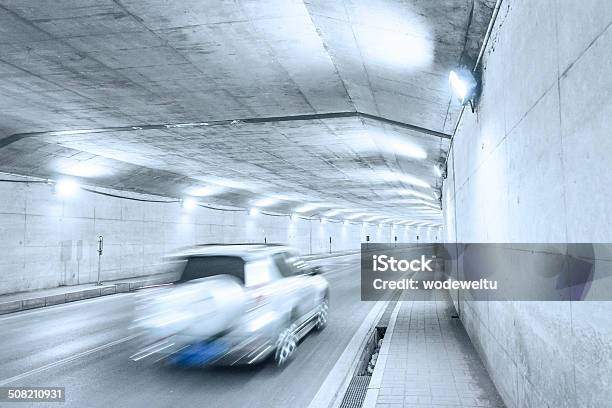 Car Moving In Tunnel Stock Photo - Download Image Now - Activity, Asphalt, Below