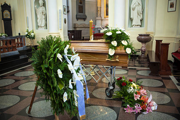 istock Coffin in  Catholic Church 508211297