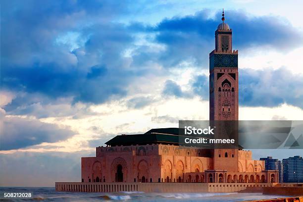 Hassan Ii Mosque In Casablanca Morocco Stock Photo - Download Image Now - Decoration, Dusk, Famous Place