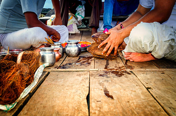 performing prayer pooja hindu indian way