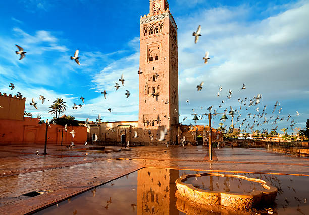 mesquita de koutoubia, marraquexe, marrocos - marrakech imagens e fotografias de stock