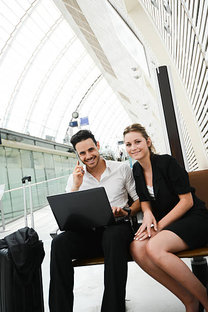 istock business peoples in public station working with computer wifi area 508213961