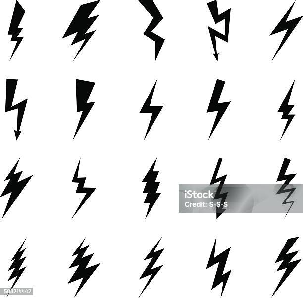 Lightning Bolt Icons Stock Illustration - Download Image Now - Zapping, Electricity, Arrow Symbol