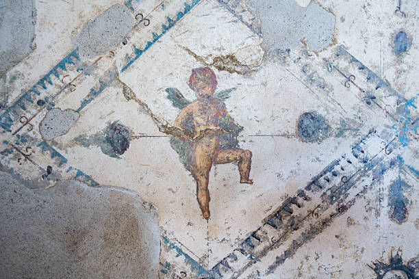 istock Fresco in Pompeii with cupid on a white background 508215355