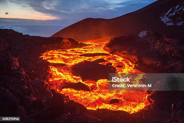 Lava Lake Stock Photo - Download Image Now - Lava, Volcano, Flowing