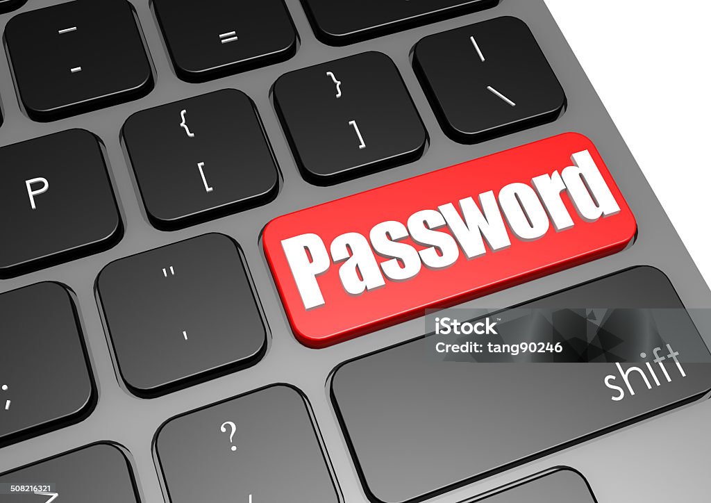 Password with black keyboard Password with black keyboard image with hi-res rendered artwork that could be used for any graphic design. Computer Stock Photo