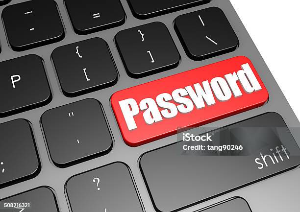 Password With Black Keyboard Stock Photo - Download Image Now - Computer, Computer Keyboard, Horizontal