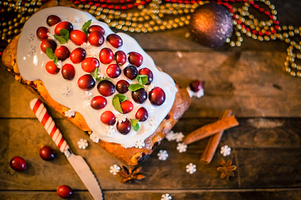 istock Cranberry cake on wooden table-traditional christmas bakery 508219842