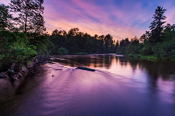 Namekagon River Sunset stock photo